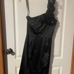 Bisou Bisou Black Satin Dress